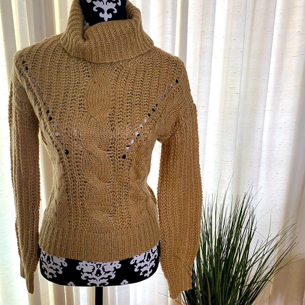 NWT cowl neck tan sweater